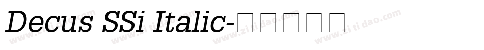 Decus SSi Italic字体转换
